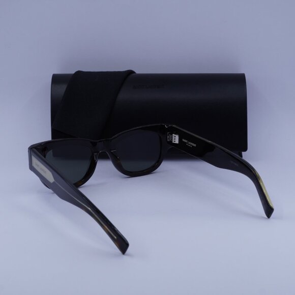 Saint Laurent SL573 002 Square Sunglasses – Dark Havana/Grey - Picture 5 of 11